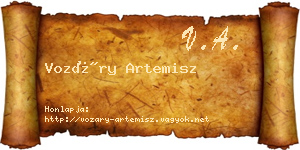 Vozáry Artemisz névjegykártya
